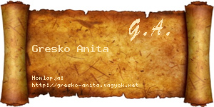 Gresko Anita névjegykártya